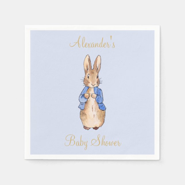 Personalize Peter the Rabbit Baby Shower Napkin (Front)