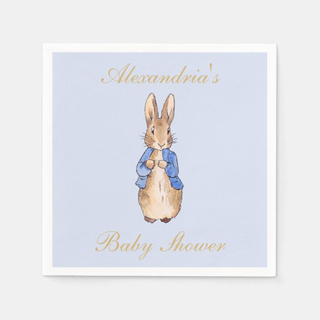 Personalize Peter the Rabbit Baby Shower Napkin (Front)