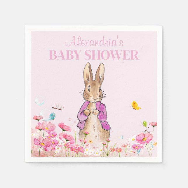 Personalize Peter the Rabbit Baby Shower Napkin (Front)