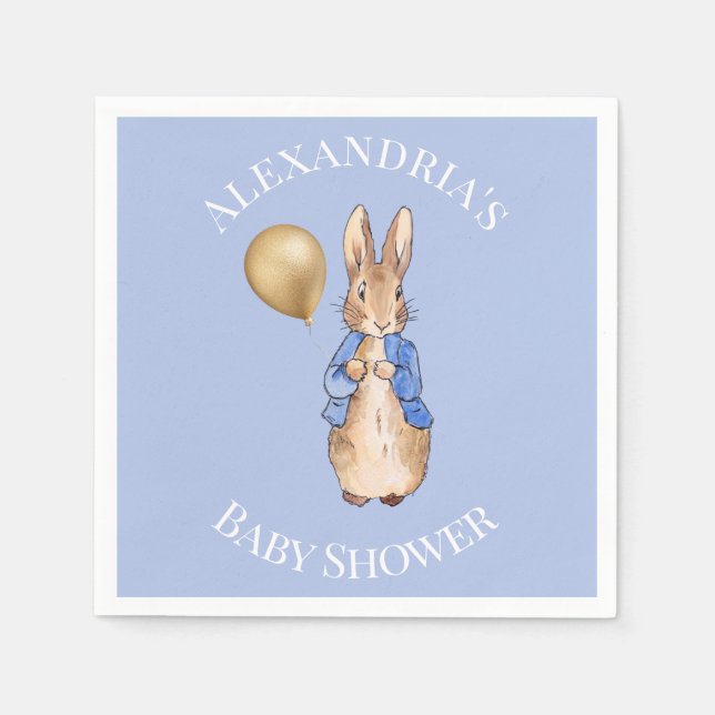 Personalize Peter the rabbit Baby Shower Napkin (Front)