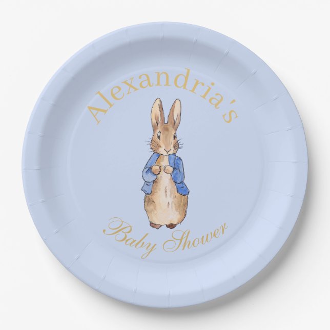 Personalize Peter the Rabbit Baby Shower Napkin Paper Plate (Front)