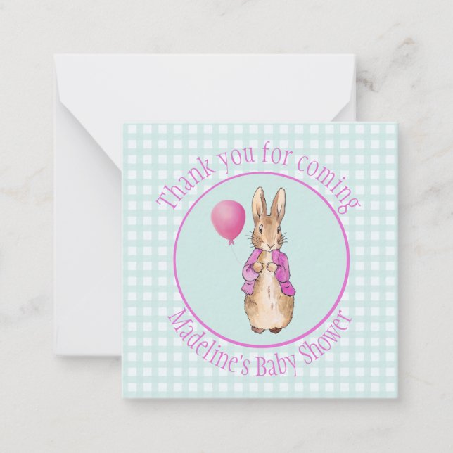 Personalize Peter the rabbit Baby Shower Thank you Card (Front)