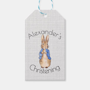 Personalize Peter the rabbit Christening Gift Tags