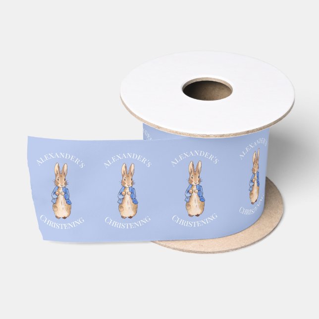 Personalize Peter the rabbit Christening Satin Ribbon (Spool)
