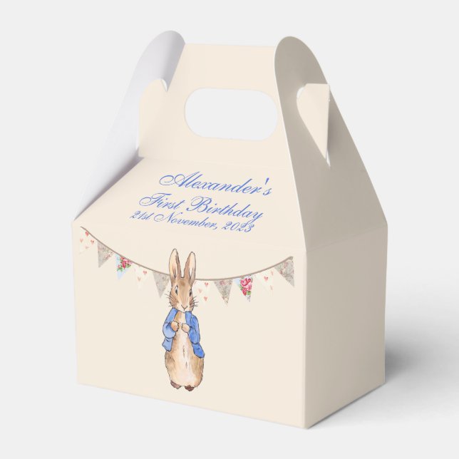 Personalize Peter the Rabbit First Birthday Favor Box (Front Side)