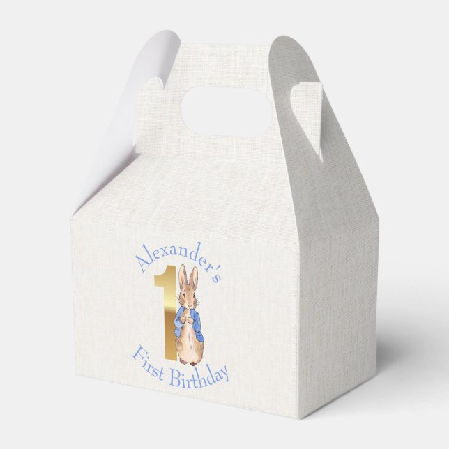Personalize Peter the rabbit First birthday  Favor Box (Front Side)