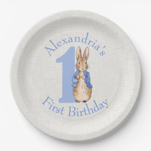 Personalize Peter the rabbit First birthday  Paper Plate