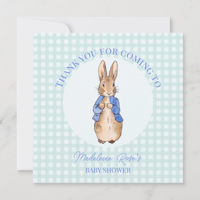 Personalize Peter the rabbit Thank you Card (Front)