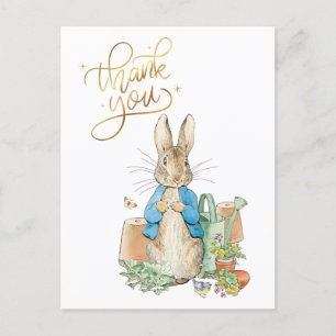 Personalize Peter the rabbit Thank you Postcard