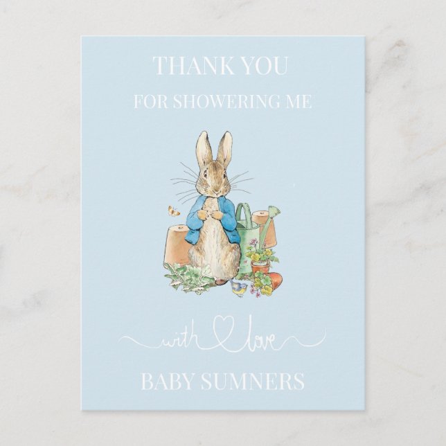 Personalize Peter the rabbit Thank you Postcard (Front)