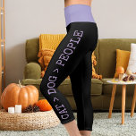 Personalize Pets Purple Black Grunge Edgy Look Fun Capri Leggings<br><div class="desc">Make a bold statement with these Personalized Pale Purple and Black Grunge Capri Leggings! Perfect for streetwear fashion lovers, these edgy, high-waisted leggings combine urban style with ultimate comfort. The striking green and black design adds a rebellious, fun vibe to your casual, festival, or workout look. Made from soft, stretchy...</div>