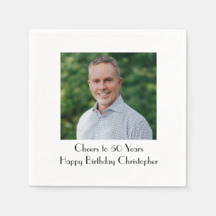 Personalize Photo Birthday Party for Him or Her Napkin