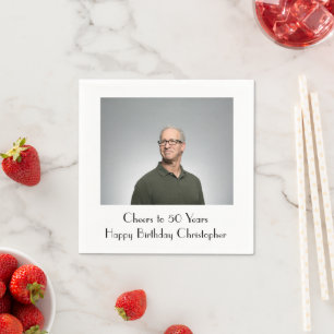 Personalize Photo Birthday Party for Him or Her Napkin