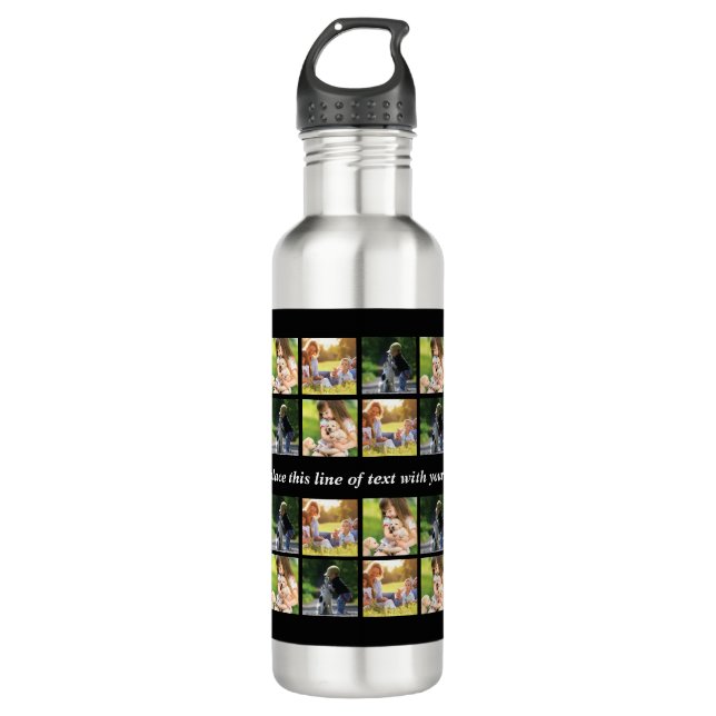 Personalize photo collage and text 710 ml water bottle (Front)