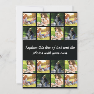 Personalize photo collage and text announcement