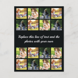 Personalize photo collage and text announcement po postcard