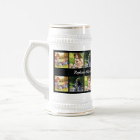 Personalize photo collage and text beer stein