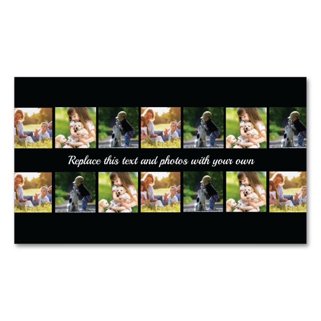 Personalize photo collage and text business card m (Front)