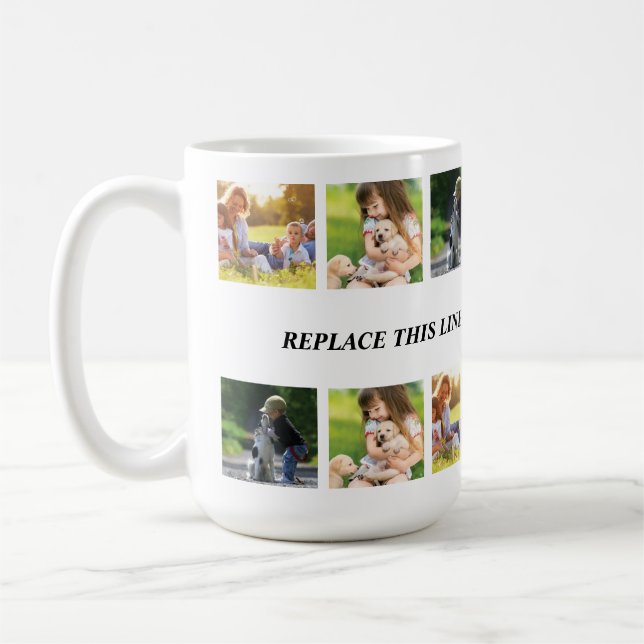 Personalize photo collage and text coffee mug (Left)