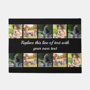 Personalize photo collage and text doormat