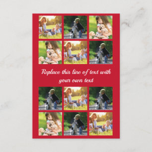 Personalize photo collage and text enclosure card