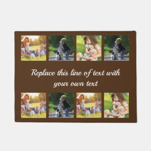 Personalize photo collage and text fleece blanket doormat