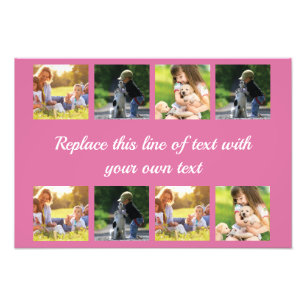 Personalize photo collage and text fleece blanket print