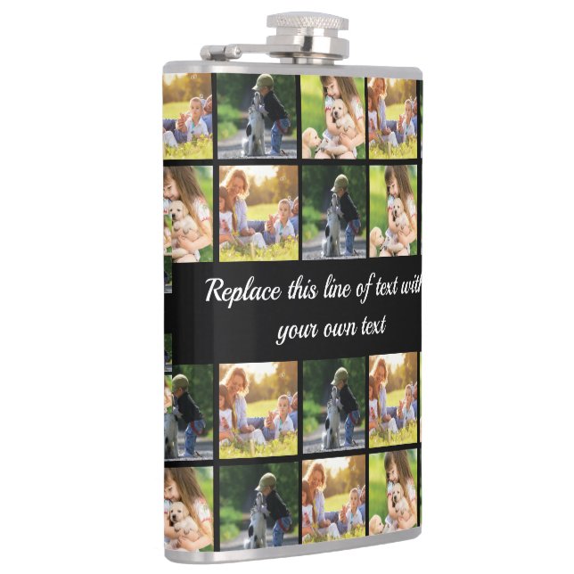 Personalize photo collage and text hip flask (Right)