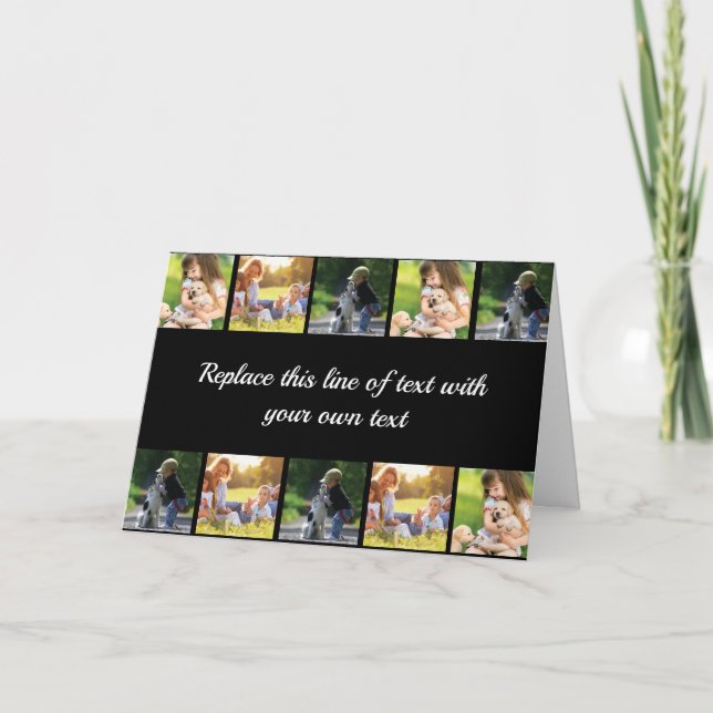 Personalize photo collage and text holiday card (Front)