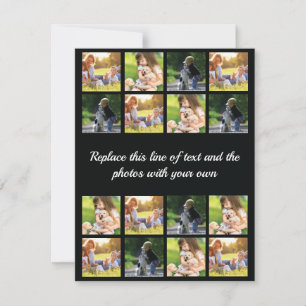Personalize photo collage and text holiday card
