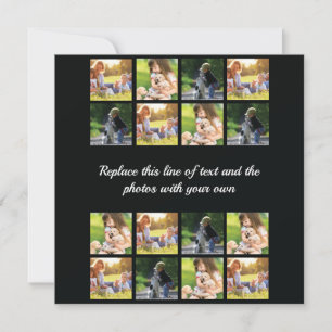 Personalize photo collage and text holiday card