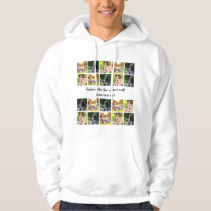 Personalize photo collage and text hoodie