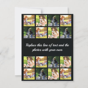 Personalize photo collage and text invitation