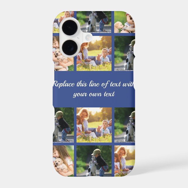 Personalize photo collage and text iPhone case (Back)
