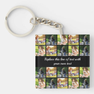 Personalize photo collage and text keychain