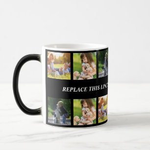 Personalize photo collage and text magic mug