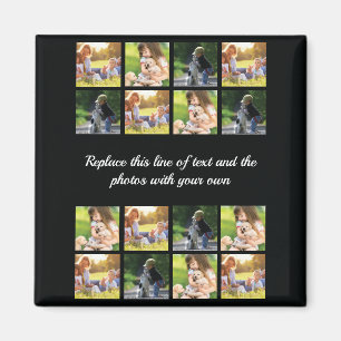 Personalize photo collage and text magnet