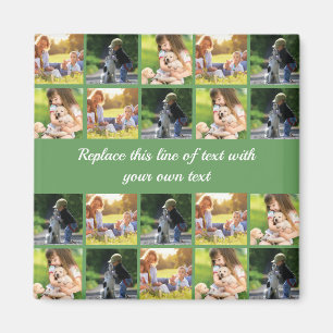 Personalize photo collage and text magnet