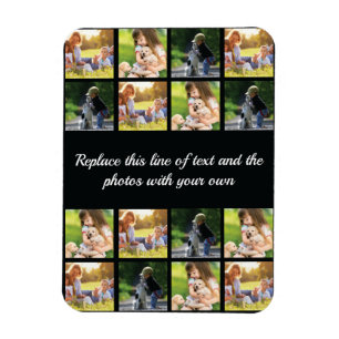 Personalize photo collage and text magnet