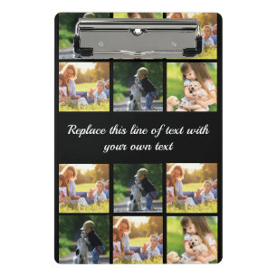 Personalize photo collage and text mini clipboard