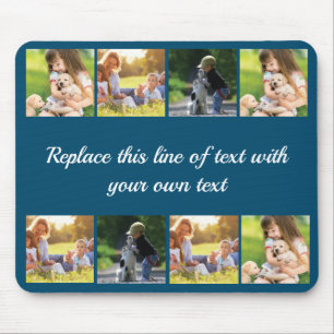 Personalize photo collage and text mouse pad