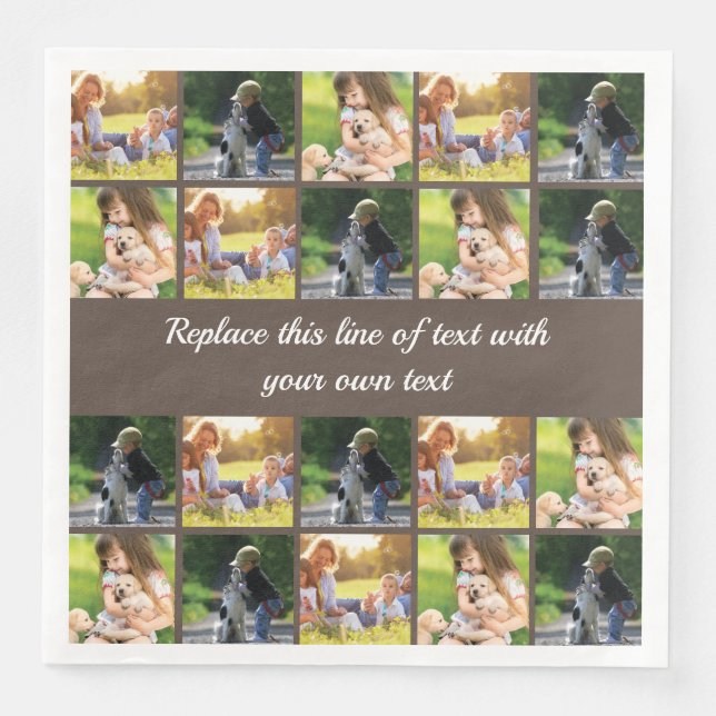 Personalize photo collage and text napkin (Front)