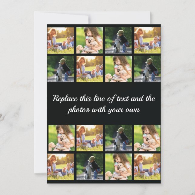 Personalize photo collage and text note card (Front)