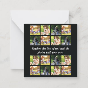 Personalize photo collage and text note card