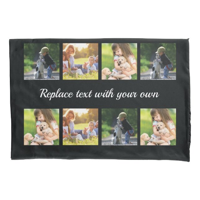 Personalize photo collage and text pillow case (Front)
