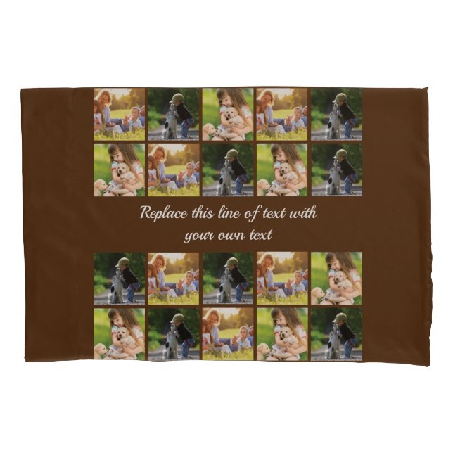 Personalize photo collage and text pillowcase (Front)