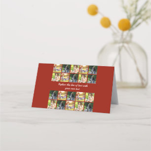 Personalize photo collage and text place card