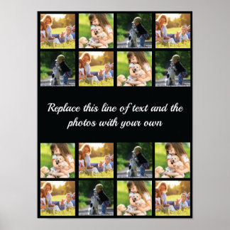 Personalize photo collage and text poster