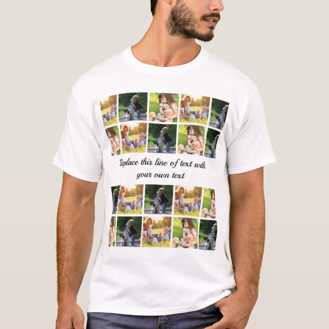 Personalize photo collage and text T-Shirt (Front)