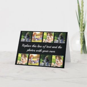 Personalize photo collage and text thank you card